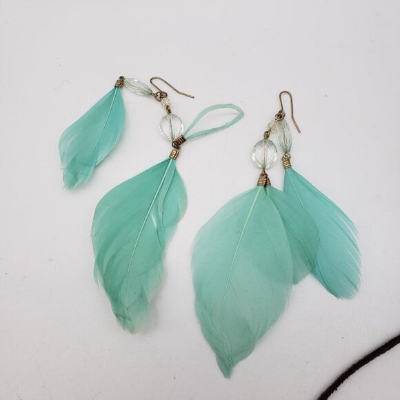 Lot of Funky Real Feather Jewelry - Pierced Earrings and Necklace - Picture 11 of 11